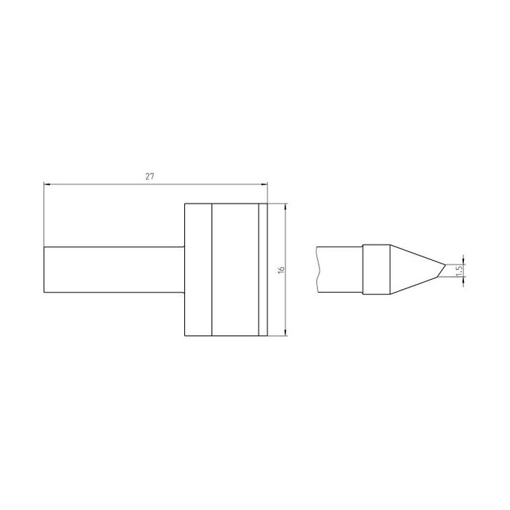 Weller Ultra Lötspitze RTU 160 K MS, klingenförmig, Breite 16 mm