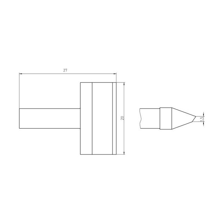 Weller Ultra Lötspitze RTU 200 K MS, klingenförmig, B: 20 mm
