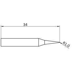 Weller Ultra Lötspitze RTUS 010 C L MS, meißelförmig, 2,2 X 1,0 mm, MIL SPEC