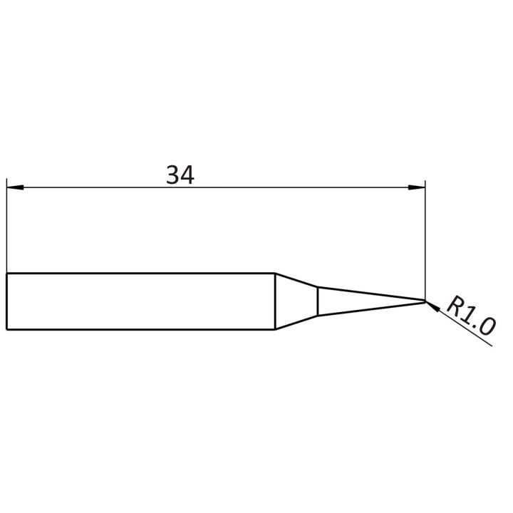 Weller Ultra Lötspitze RTUS 010 C L MS, meißelförmig, 2,2 X 1,0 mm, MIL SPEC