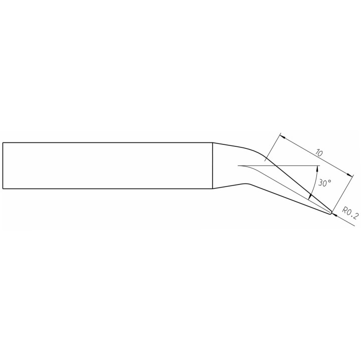 Weller Ultra Lötspitze RTUS 004 C X MS, konisch gebogen 0,4 mm, MIL SPEC