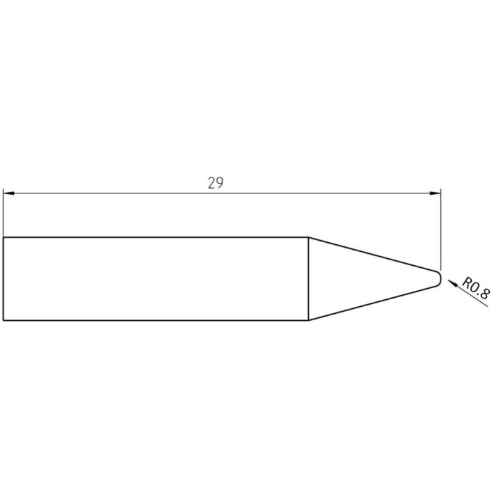 Weller Ultra Lötspitze RTUS 008 C MS, konisch Ø 0,8 mm, MIL SPEC