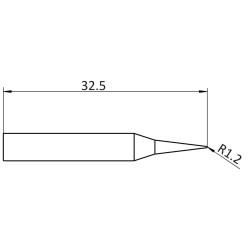 Weller Ultra Lötspitze RTUS 012 S L MS, meißelförmig, 1,2 X 0,3 mm, MIL SPEC