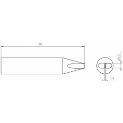 Weller Ultra Lötspitze RTUS 015 S MS, meißelförmig, 1,5 X 0,4 mm, MIL SPEC