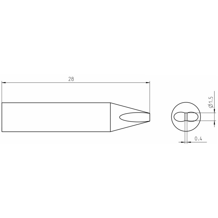 Weller Ultra Lötspitze RTUS 015 S MS, meißelförmig, 1,5 X 0,4 mm, MIL SPEC