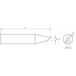 Weller Ultra Lötspitze RTUS 020 B MS, schräg 2,0 mm, MIL SPEC