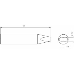 Weller Ultra Lötspitze RTUS 022 S MS, meißelförmig, 2,2 X 0,6 mm, MIL SPEC