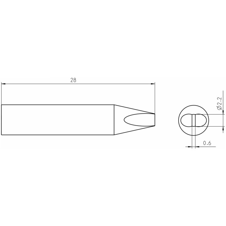 Weller Ultra Lötspitze RTUS 022 S MS, meißelförmig, 2,2 X 0,6 mm, MIL SPEC
