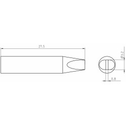 Weller Ultra Lötspitze RTUS 032 S MS, meißelförmig, 3,2 X 0,8 mm, MIL SPEC