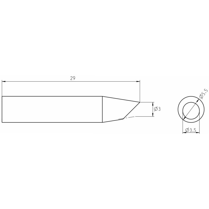 Weller Ultra Lötspitze RTUS 035 B MS, schräg 3,5 mm, MIL SPEC