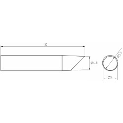 Weller Ultra Lötspitze RTUS 050 B MS, schräg 5,0 mm, MIL SPEC