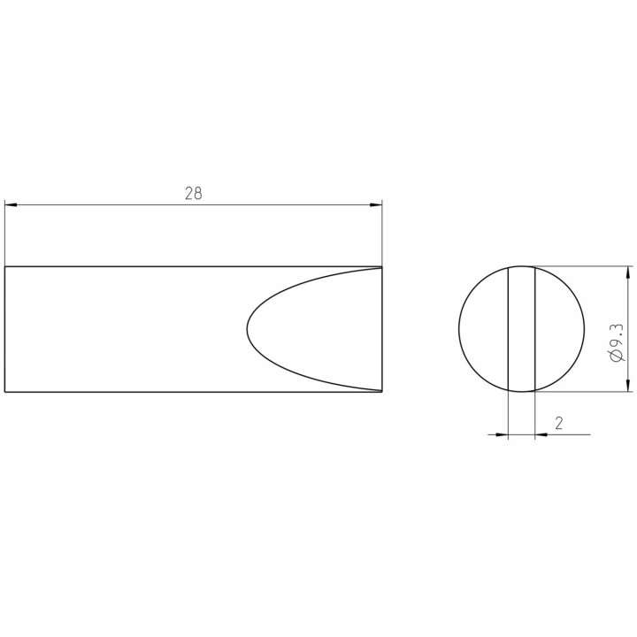 Weller Ultra Lötspitze RTUS 093 S MS, meißelförmig, 9,3 X 2,0 mm, MIL SPEC