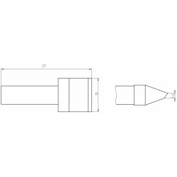 Weller Ultra Lötspitze RTUS 100 K MS, meißelförmig, 10,0 mm, MIL SPEC
