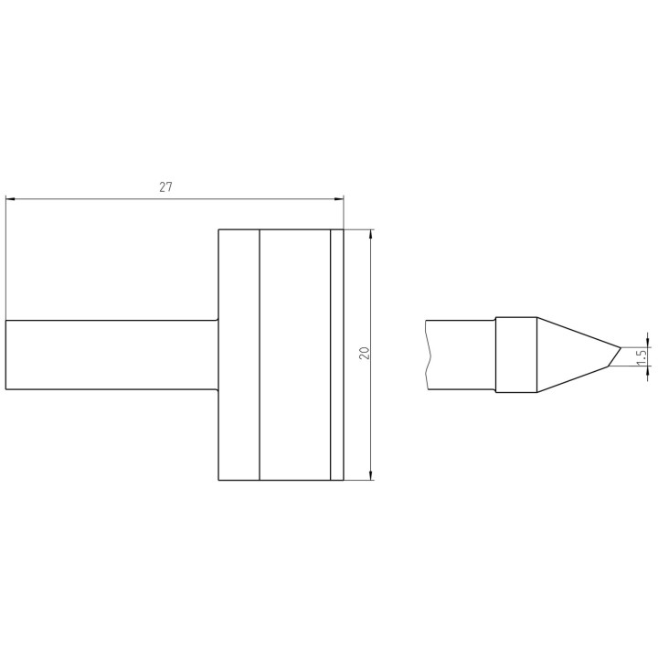 Weller Ultra Lötspitze RTUS 200 K MS, meißelförmig, 20,0 mm, MIL SPEC