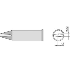 Weller Lötspitze XHT-C, meißelform, 3,2 x 1,2 mm