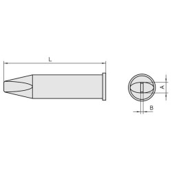 Weller Lötspitze XHT-D, meißelform, 5 x 1,2 mm