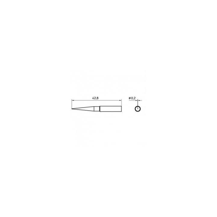 Weller Lötspitze XNT-1L, lang, Ø 0,2 mm, 43 mm