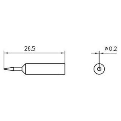 Weller Lötspitze XNT-1S, rund, schlank, D: 0,2 mm