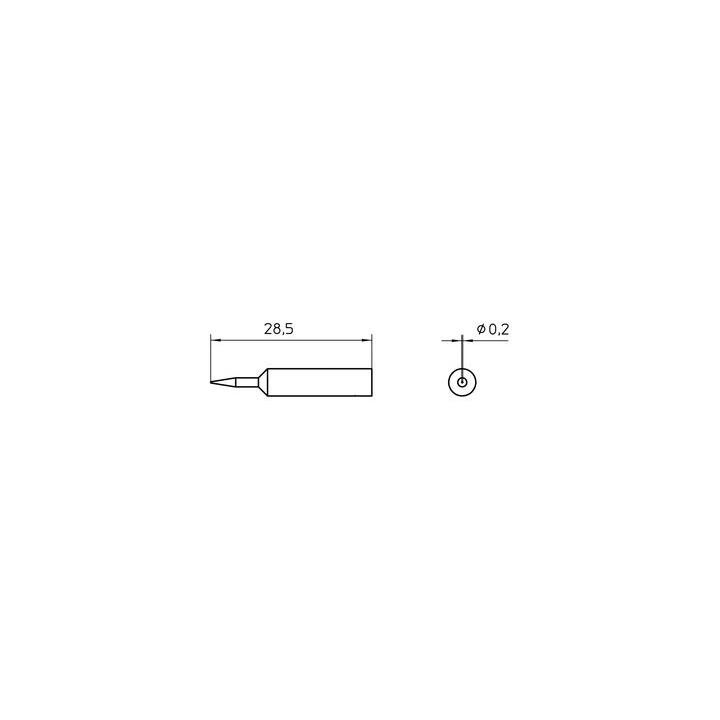Weller Lötspitze XNT-1S, rund, schlank, D: 0,2 mm