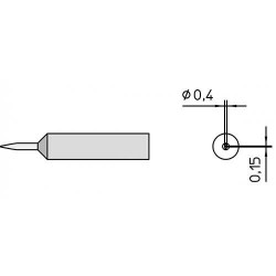 Weller Lötspitze XNT-1SC, meißelförmig schlank, 0,4 x 0,15 mm