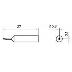 Weller Lötspitze XNT 1SCNW, meisselform, verchromt, unbenetzbar 0,3 x 0,1 mm, 27 mm