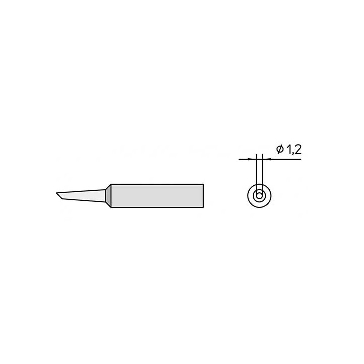 Weller Lötspitze XNT-4, rund, abgeschrägt 45°, Ø 1,2 mm