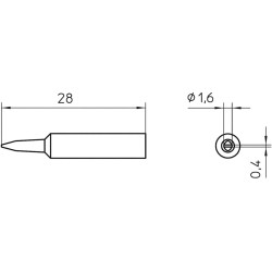 Weller Lötspitze XNT-A, meißelförmig, 1,6 x 0,4 mm