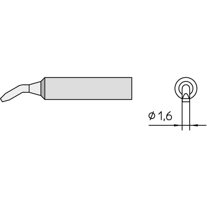 Weller Lötspitze XNT-AX, meißelförmig gebogen 30°, 1,6 x 0,8 mm