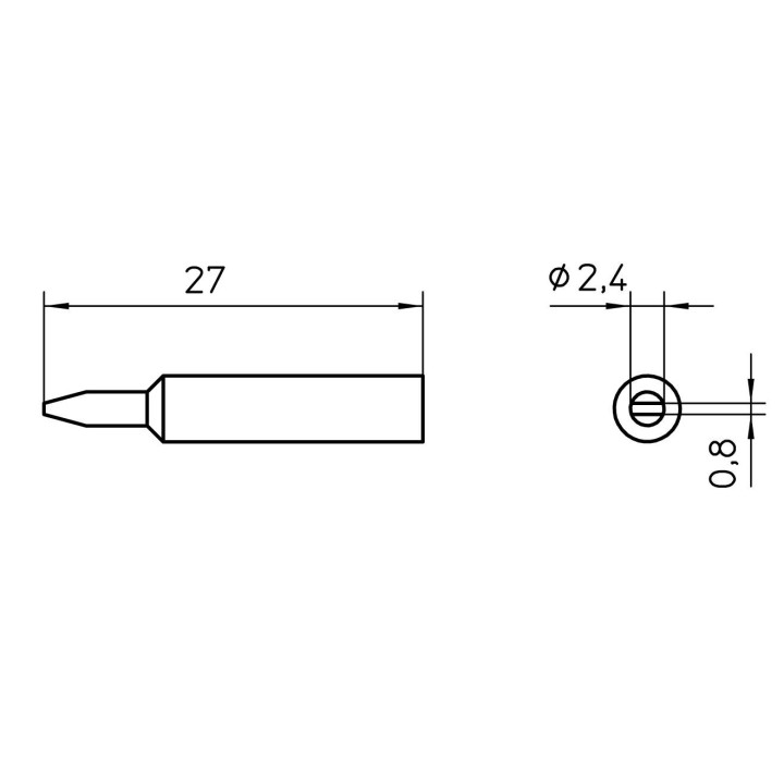 Weller Lötspitze XNT-B, meißelförmig, 2,4 x 0,8 mm