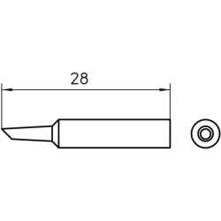Weller Lötspitze XNT-AA45°, rund abgeschrägt 45°, 1,6 mm