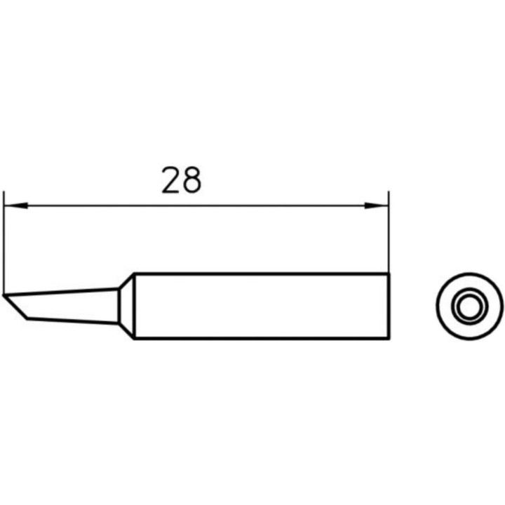 Weller Lötspitze XNT-AA45°, rund abgeschrägt 45°, 1,6 mm