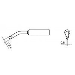 Weller Lötspitze XNT-BX, meisselform gebogen 30°, 2,4 x 0,8 mm