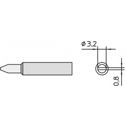 Weller Lötspitze XNT-C, meißelförmig, 3,2 x 0,8 mm