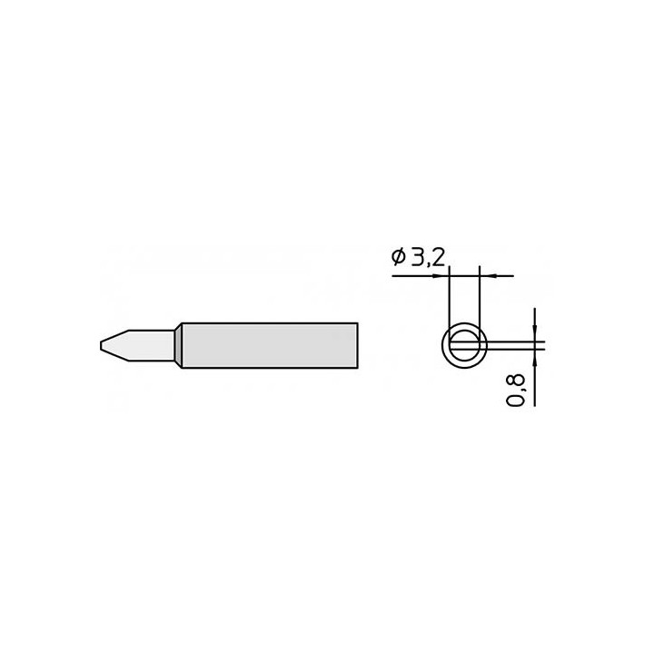 Weller Lötspitze XNT-C, meißelförmig, 3,2 x 0,8 mm