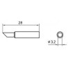 Weller Lötspitze XNT CC 45°, rundform abgeschrägt 45°, 3,2 mm, 28 mm