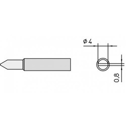 Weller Lötspitze XNT-D, meißelförmig, 4 x 0,8 mm