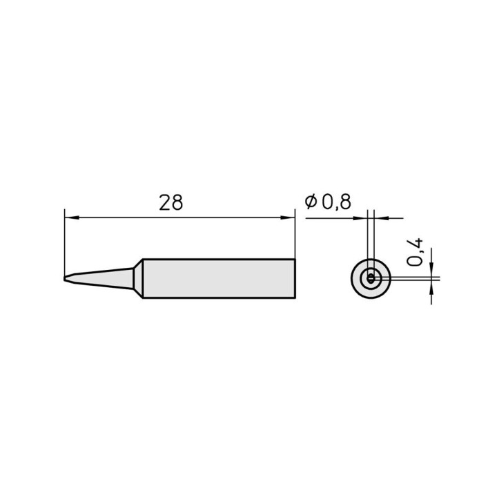 Weller Lötspitze XNT-H, meißelförmig, 0,8 x 0,4 mm