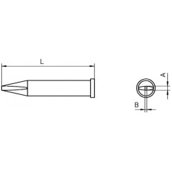 Weller Lötspitze XT-AL, meißelförmig, lang, 1,6 x 1 mm