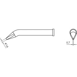 Weller Lötspitze XT AX 30°, flacher Meißel, Ø 1,6 mm