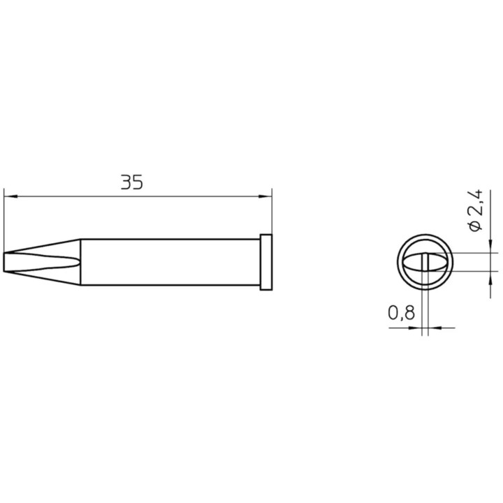 Weller Lötspitze XT-B, meißelförmig, 2,4 x 0,8 mm