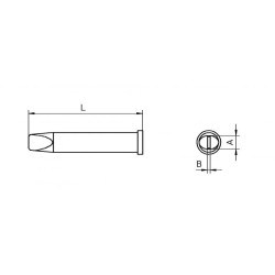 Weller Lötspitze XT-DL meißelförmig lang, 4,6 x 0,8 mm