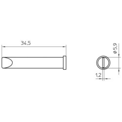 Weller Lötspitze XT-E, meißelförmig, 5,9 x 1,2 mm