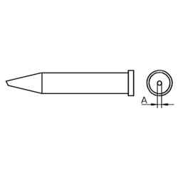 Weller Lötspitze XT-F, rund, abgeschrägt D: 1,2 mm