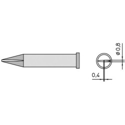 Weller Lötspitze XT-H, meißelförmig, 0,8 x 0,4 mm
