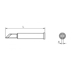 Weller Lötspitze XT-KN, messerförmig 60°, Breite 2 mm