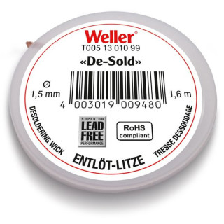 Weller Entlötlitze, Breite 1,5 mm, 1,6 m Spule