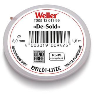 Weller Entlötlitze, Breite 2,0 mm, 1,6 m Spule