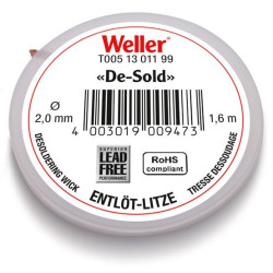 Weller Entlötlitze, Breite 2,0 mm, 1,6 m Spule