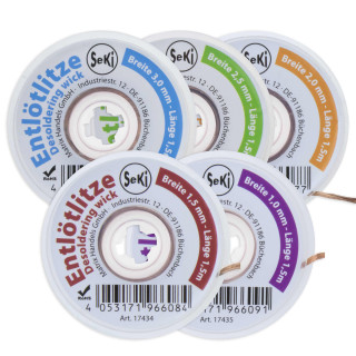 SeKi Entlötsauglitzen Set 1,0-3,0mm - 5-teilig