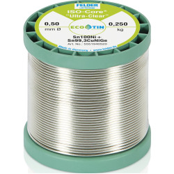 Felder Lötdraht FELDER ISO-CORE "Ultra Clear", Sn100Ni+, 0,5mm, 250g, bleifrei